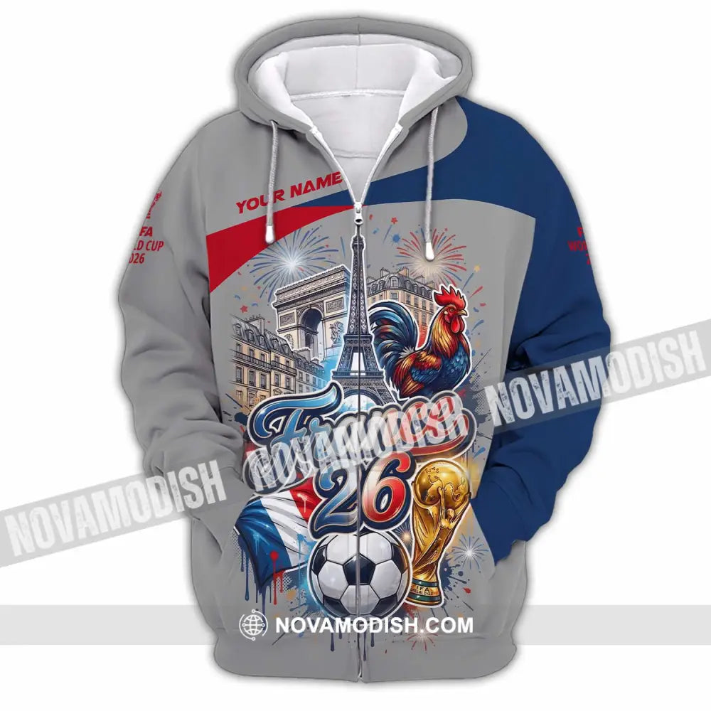 Unisex Shirt - Custom France World Cup 2026 3D Shirt - Zipper Hoodie / S - T-shirt