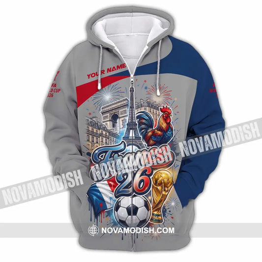 Unisex Shirt - Custom France World Cup 2026 3D Shirt - Zipper Hoodie / S - T-shirt