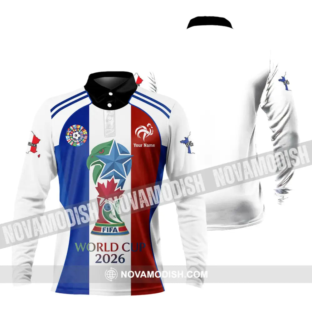 Unisex Shirt - Custom France World Cup 2026 Shirt - Long Sleeve Polo / S - T-shirt