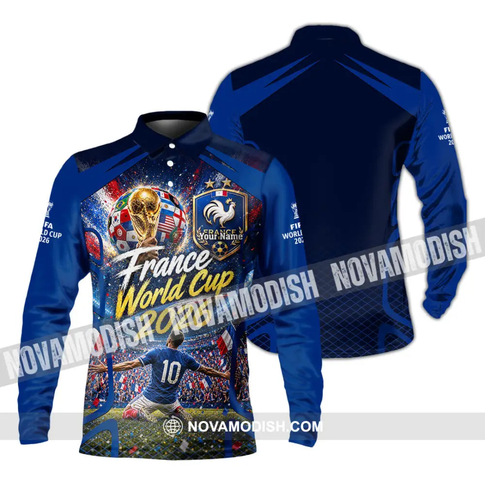 Unisex Shirt - Custom France World Cup 2026 Shirt - Long Sleeve Polo / S - T-shirt