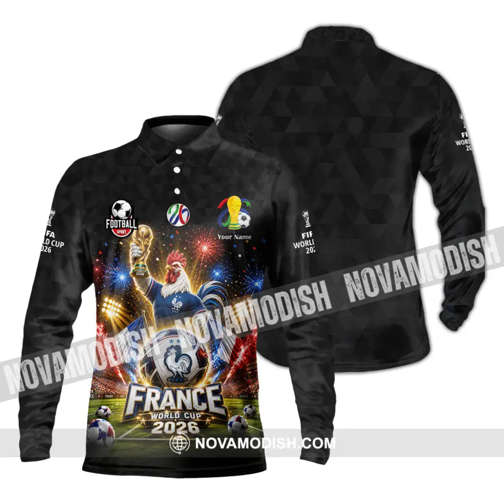 Unisex Shirt - Custom France World Cup 2026 Shirt - Long Sleeve Polo / S - T-shirt