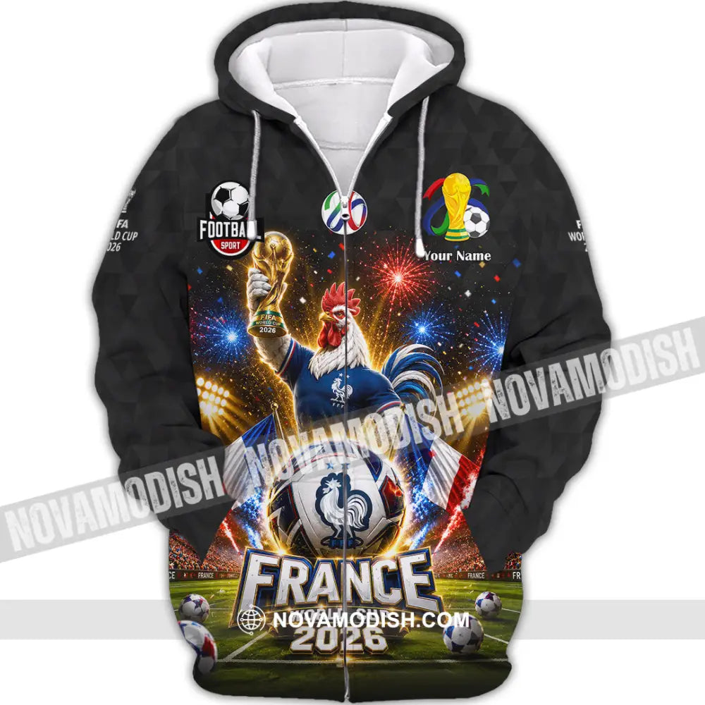 Unisex Shirt - Custom France World Cup 2026 Shirt - Zipper Hoodie / S - T-shirt
