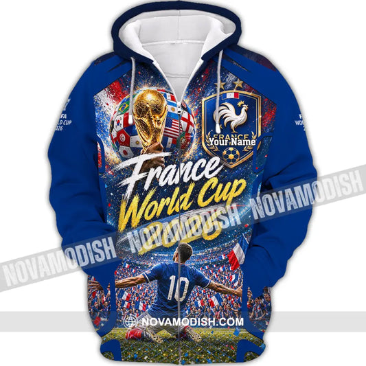 Unisex Shirt - Custom France World Cup 2026 Shirt - Zipper Hoodie / S - T-shirt