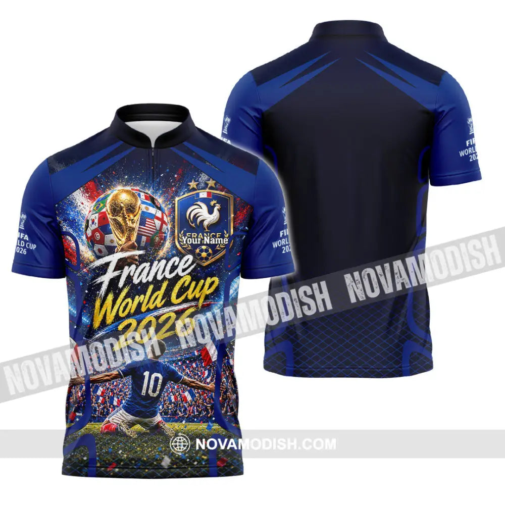Unisex Shirt - Custom France World Cup 2026 Shirt - Zipper Polo Shirt / S - T-shirt