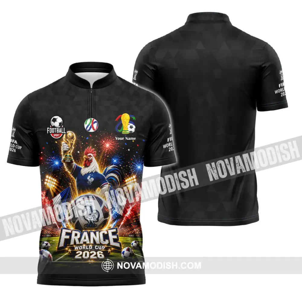 Unisex Shirt - Custom France World Cup 2026 Shirt - Zipper Polo Shirt / S - T-shirt