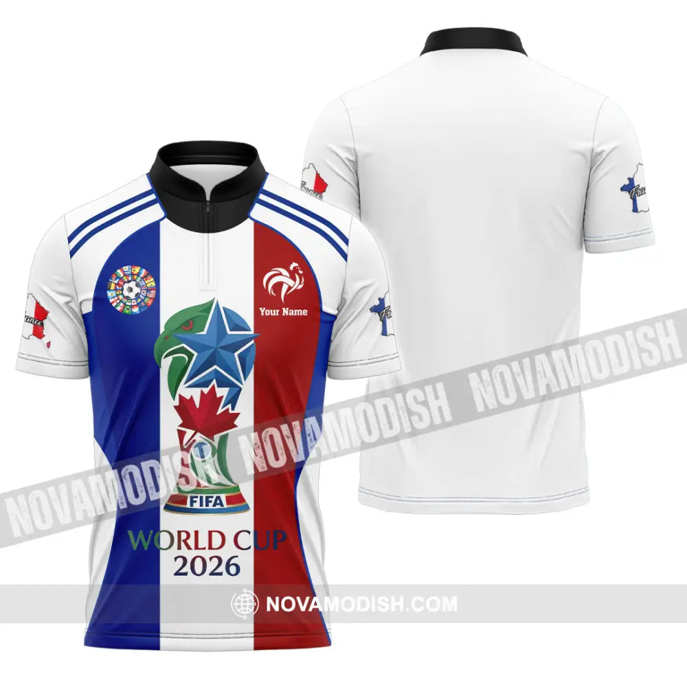 Unisex Shirt - Custom France World Cup 2026 Shirt - Zipper Polo Shirt / S - T-shirt