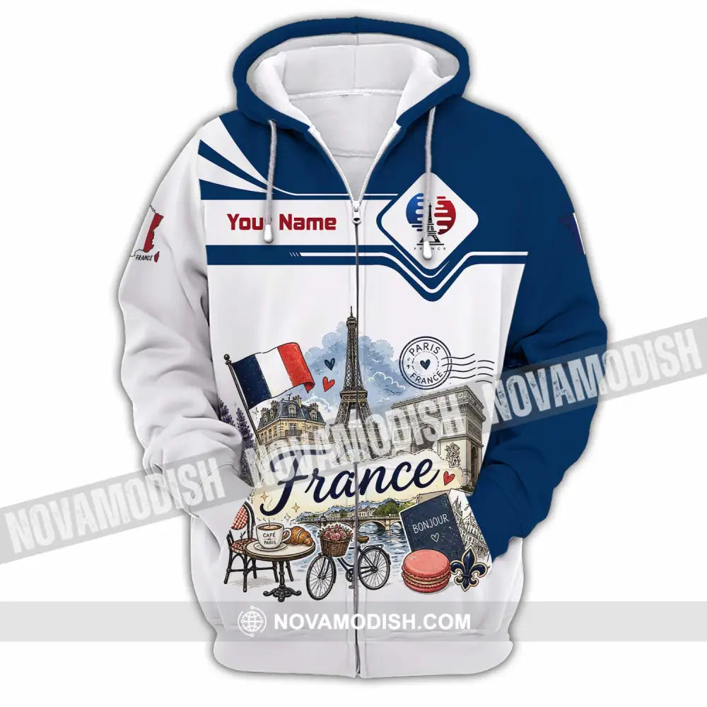 Unisex Shirt - Custom France Shirt - Zipper Hoodie / S - T-shirt