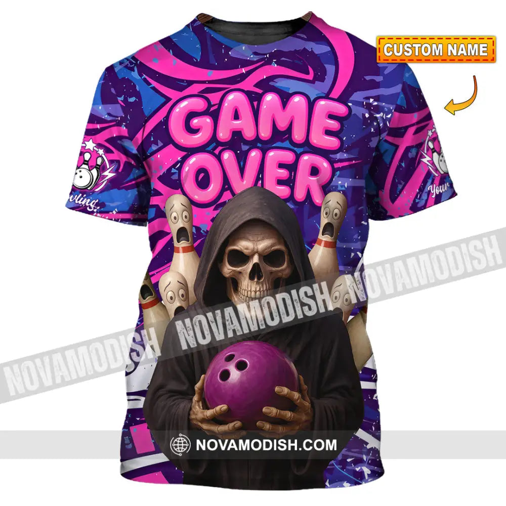 Unisex Shirt - Custom Funny Bowling Game Purple Death Shirt T-shirt