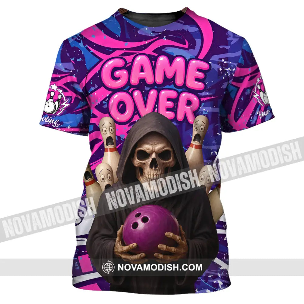 Unisex Shirt - Custom Funny Bowling Game Purple Death Shirt T-Shirt / S T-shirt
