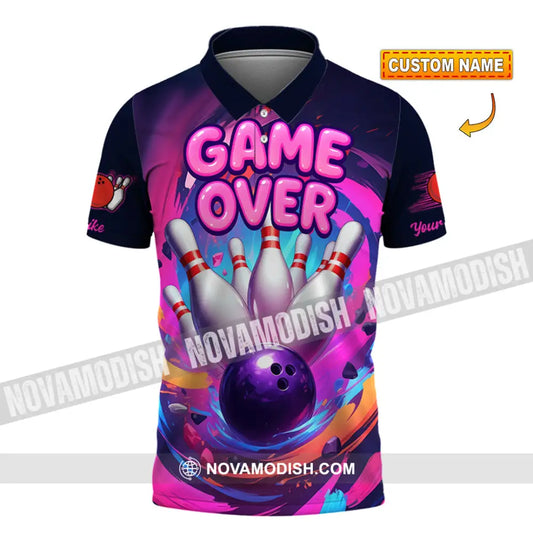 Unisex Shirt - Custom Funny Bowling Game Purple Shirt T-shirt