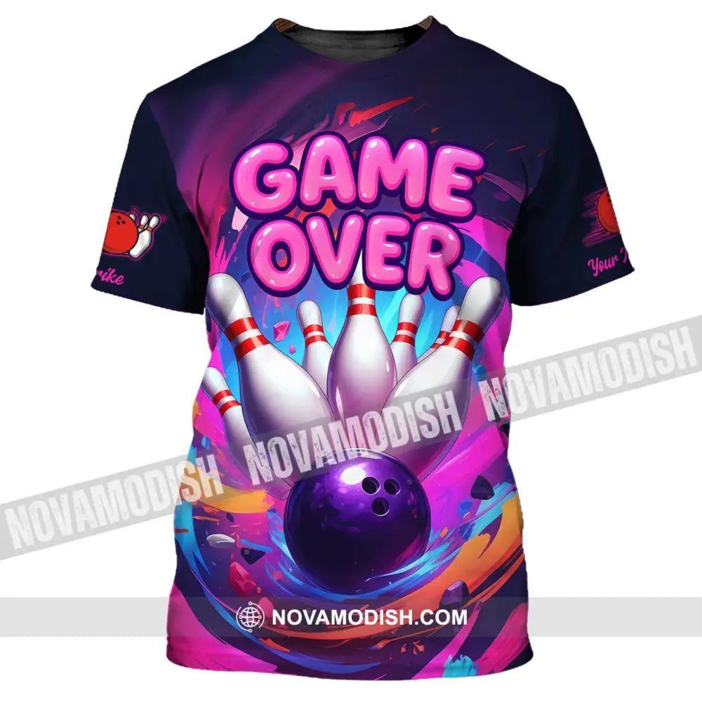 Unisex Shirt - Custom Funny Bowling Game Purple Shirt T-Shirt / S T-shirt