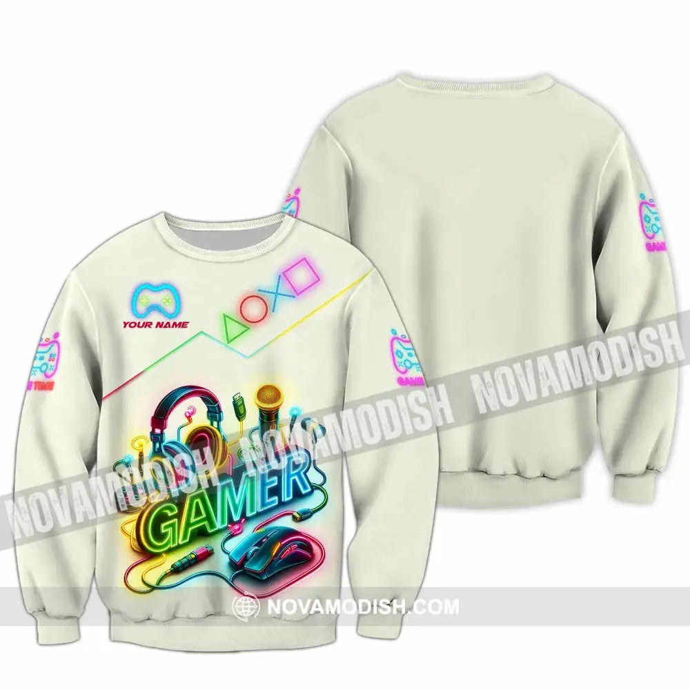 Unisex Shirt - Custom Gamer Game Time Shirt Long Sleeve / S T-shirt