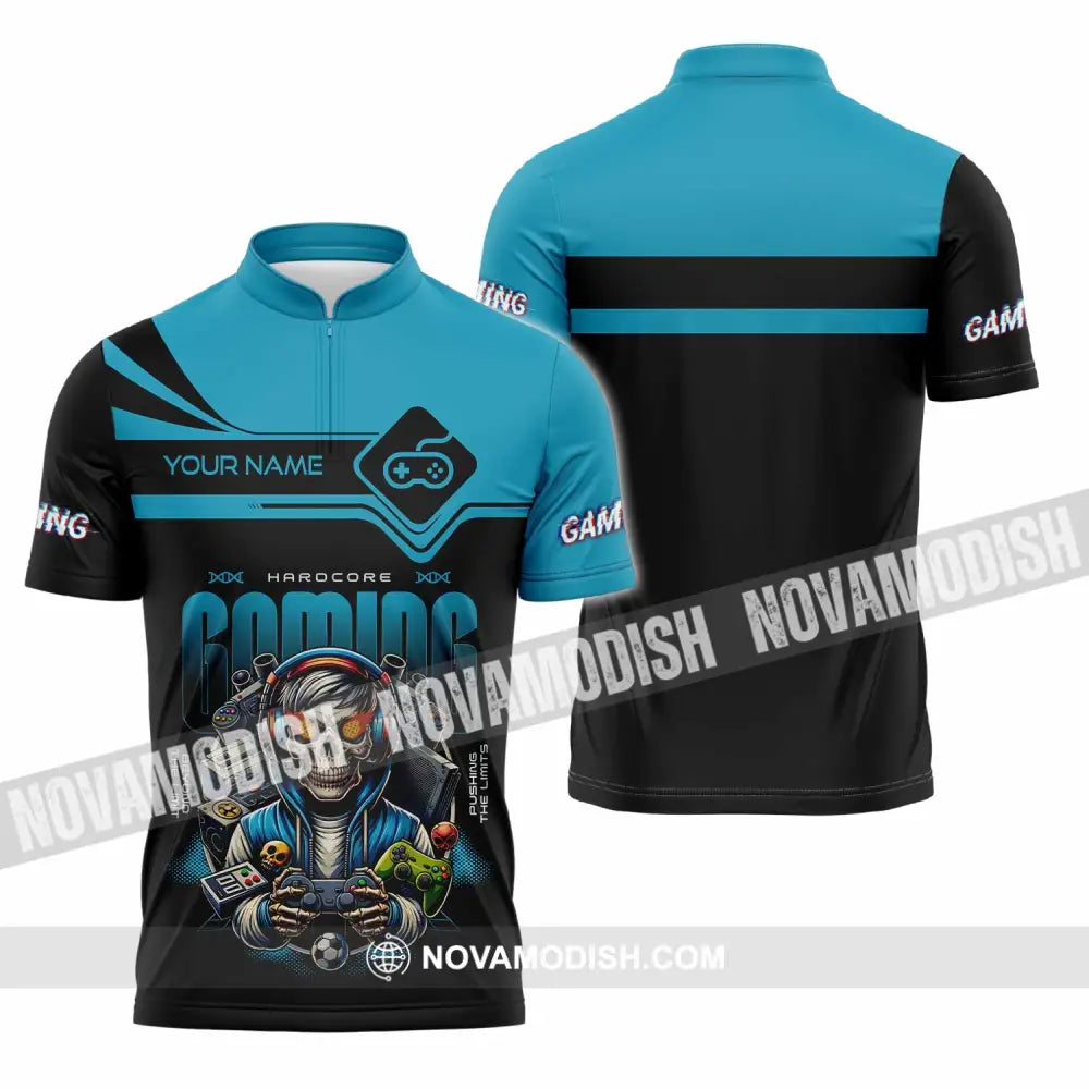 Unisex Shirt - Custom Gaming Lover Shirt Zipper Polo Shirt / S T-shirt