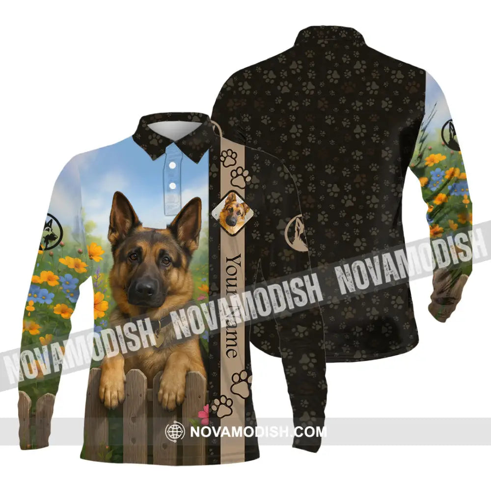 Unisex Shirt - Custom German Shepherd Shirt Long Sleeve Polo / S T-shirt