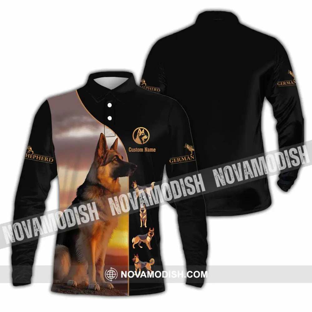 Unisex Shirt - Custom German Shepherd Shirt Long Sleeve Polo / S T-shirt