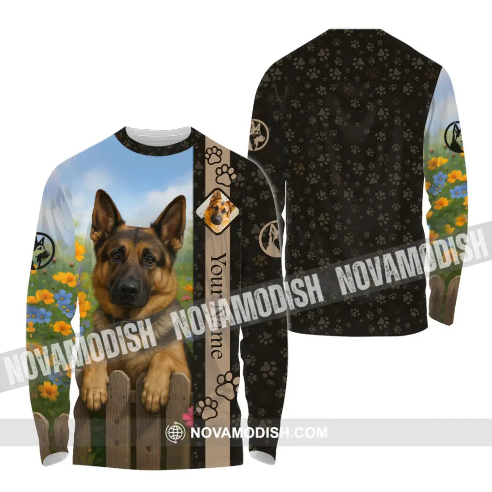 Unisex Shirt - Custom German Shepherd Shirt Long Sleeve Shirt / S T-shirt