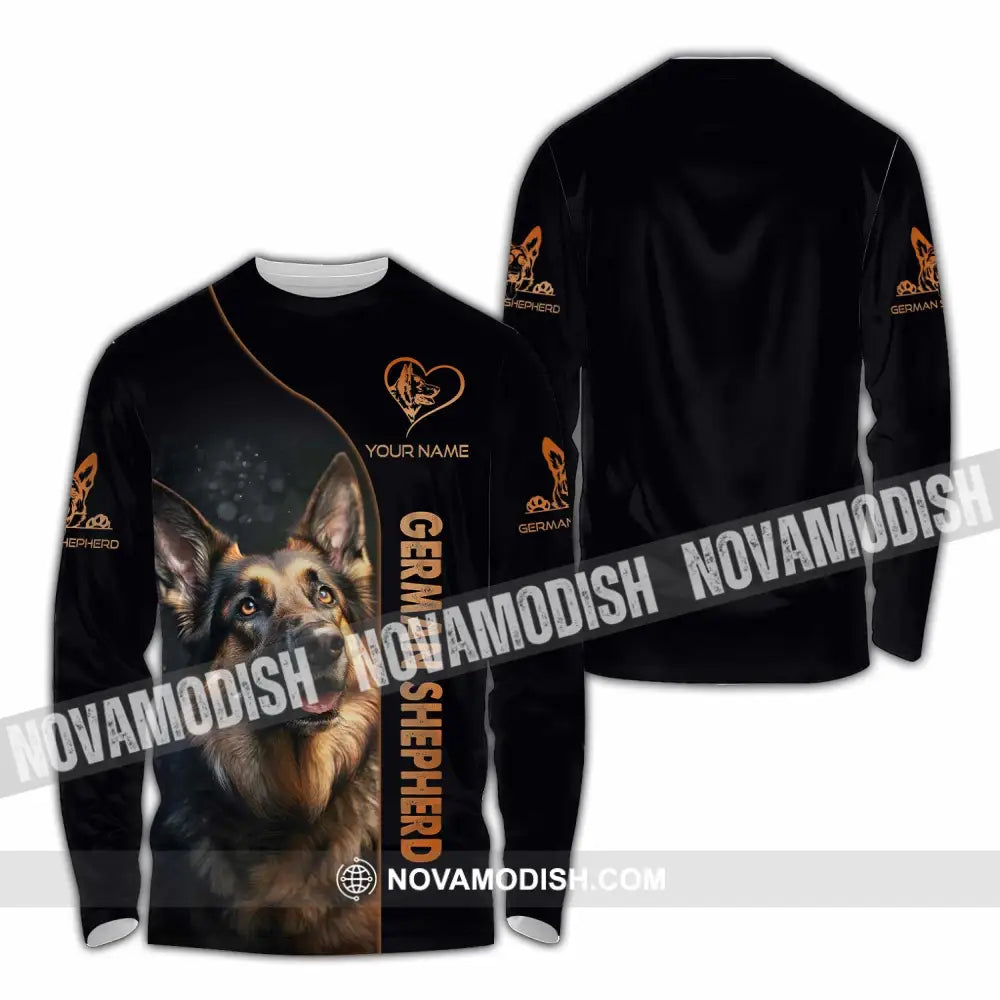 Unisex Shirt - Custom German Shepherd Lover Shirt Long Sleeve Shirt / S T-shirt