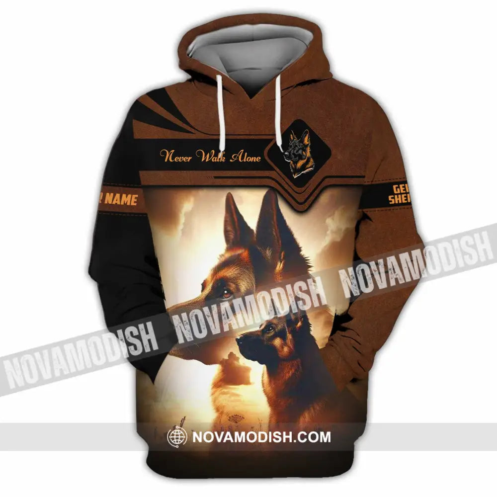 Unisex Shirt - Custom German Shepherd Never Walk Alone Shirt Hoodie / S T-shirt