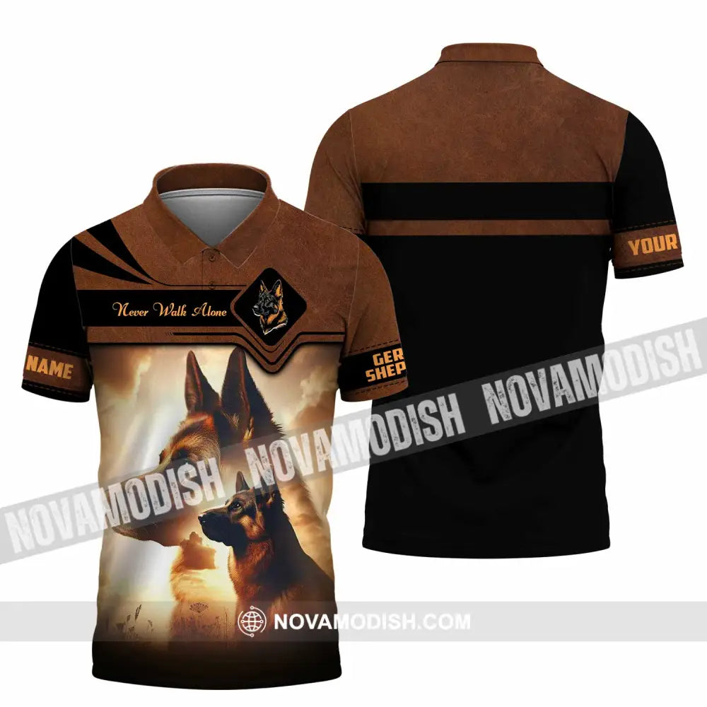 Unisex Shirt - Custom German Shepherd Never Walk Alone Shirt Polo Shirt / S T-shirt