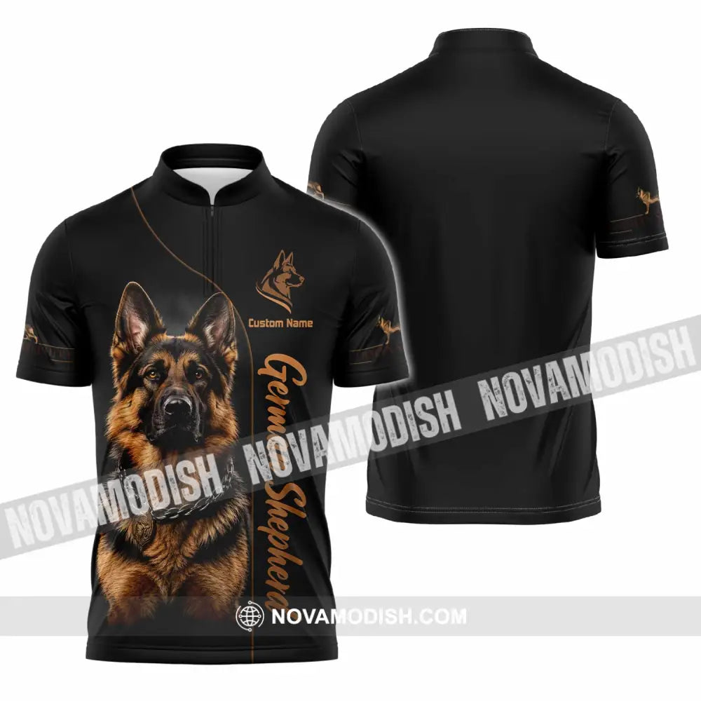 Unisex Shirt - Custom German Shepherds Shirt - Zipper Polo Shirt / S - T-shirt