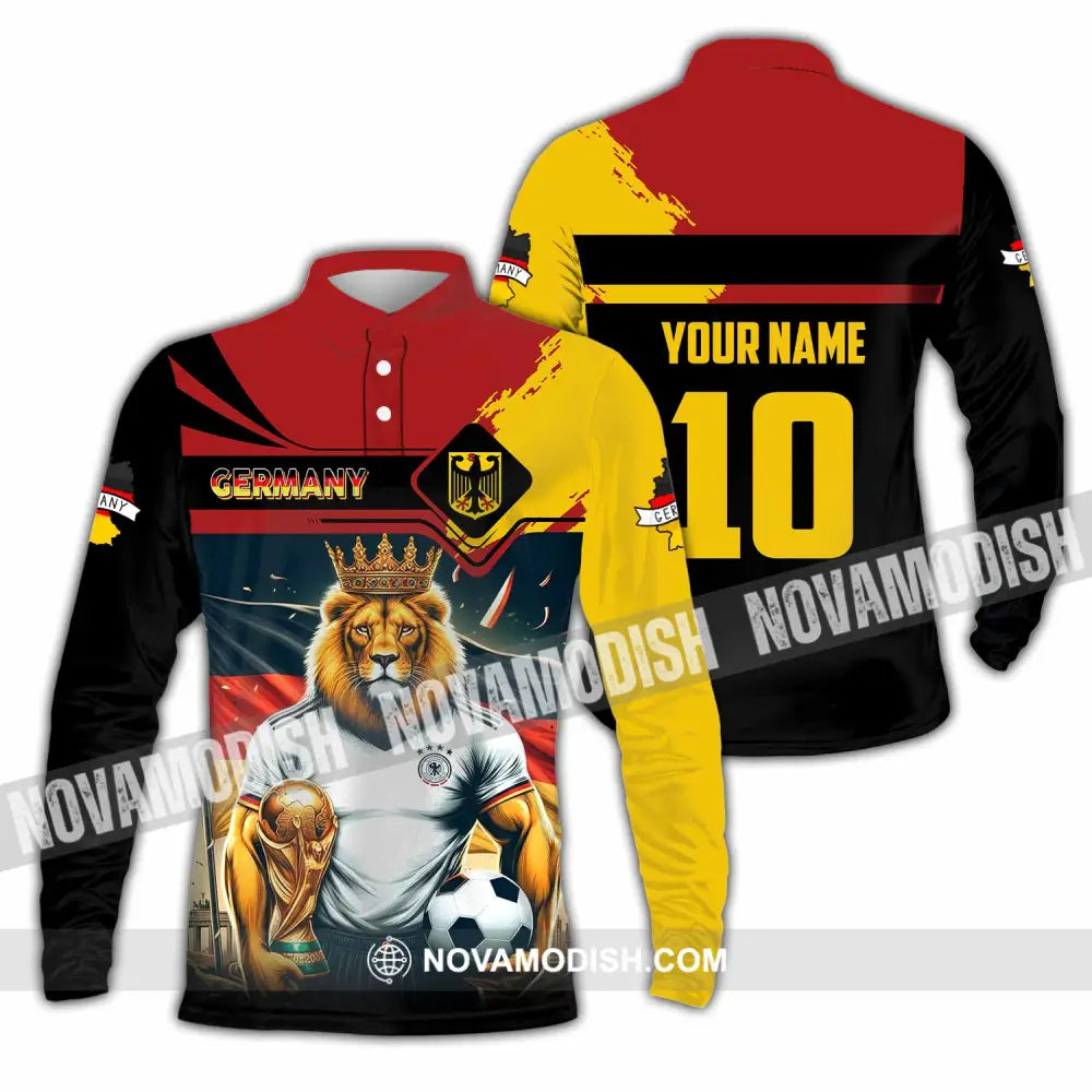 Unisex Shirt - Custom Germany 3D Shirt Long Sleeve Polo / S T-shirt