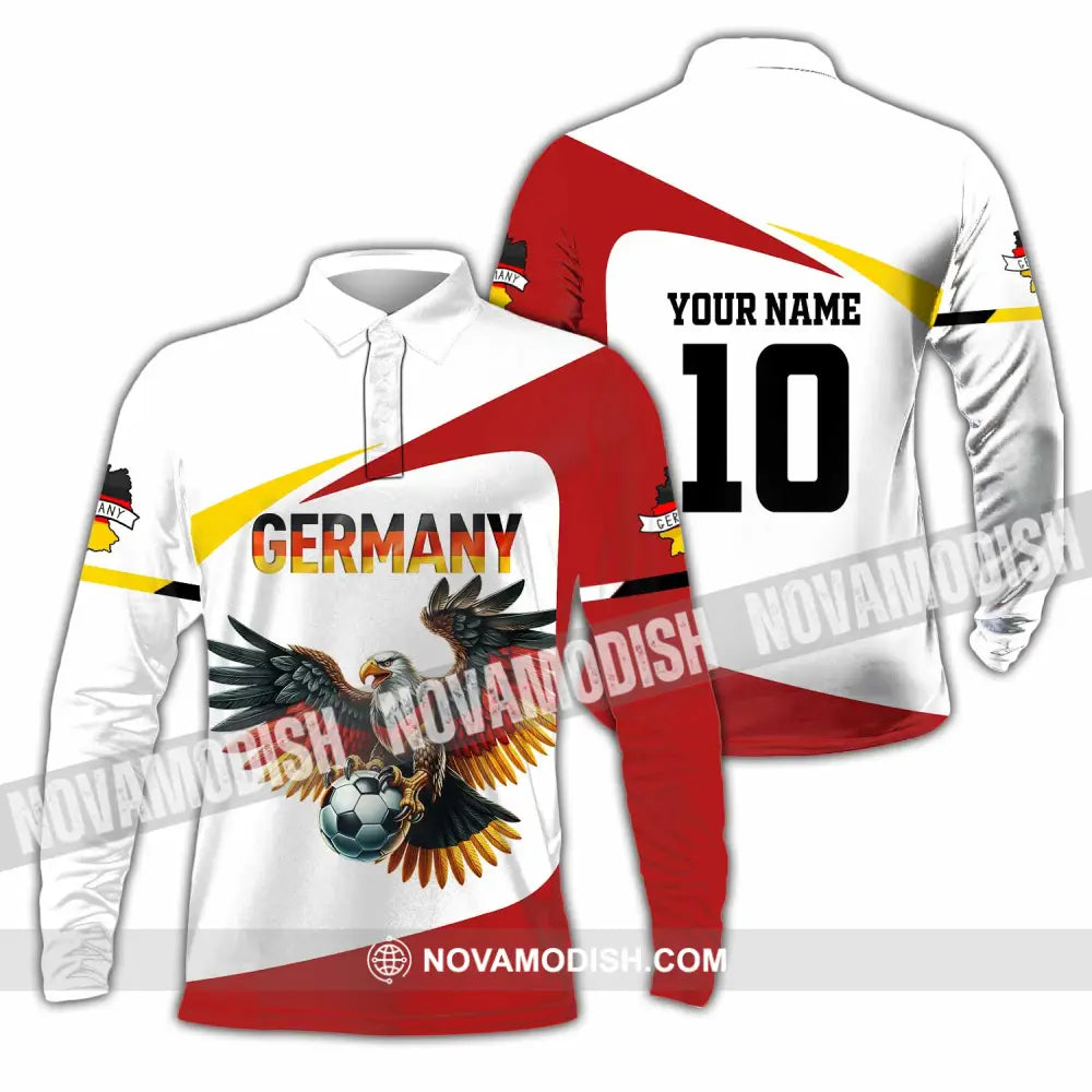 Unisex Shirt - Custom Germany 3D Shirt Long Sleeve Polo / S T-shirt