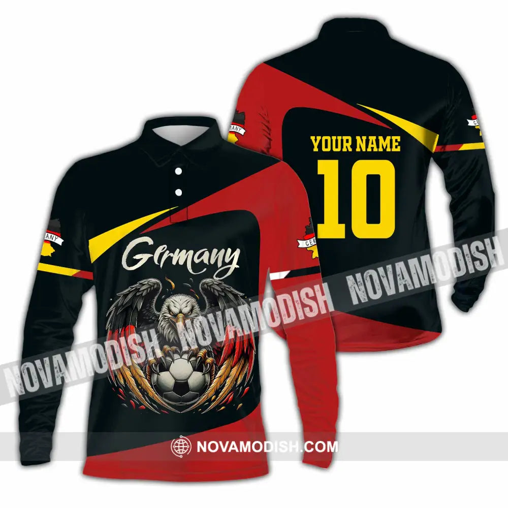 Unisex Shirt - Custom Germany 3D Shirt Long Sleeve Polo / S T-shirt