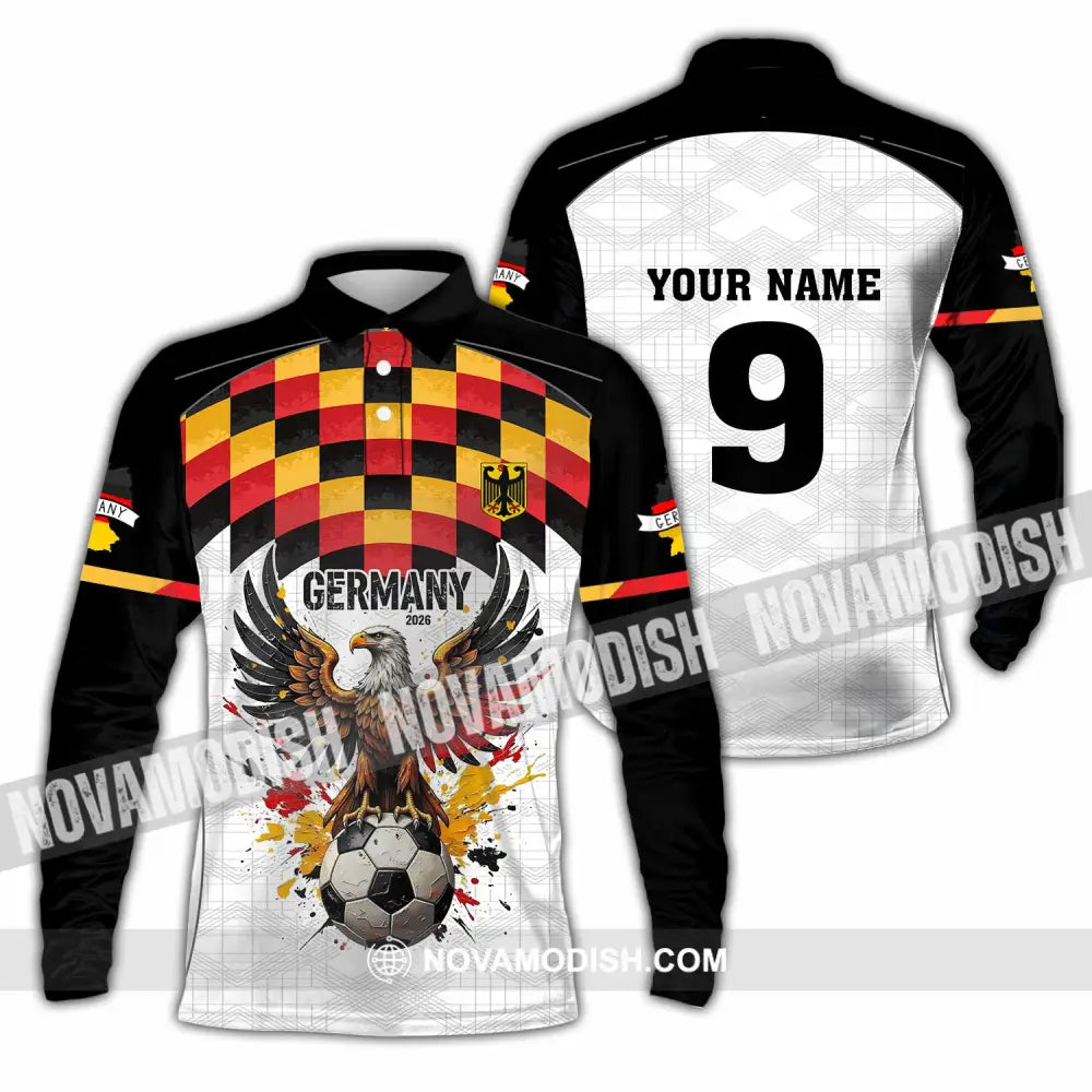 Unisex Shirt - Custom Germany 3D Shirt Long Sleeve Polo / S T-shirt