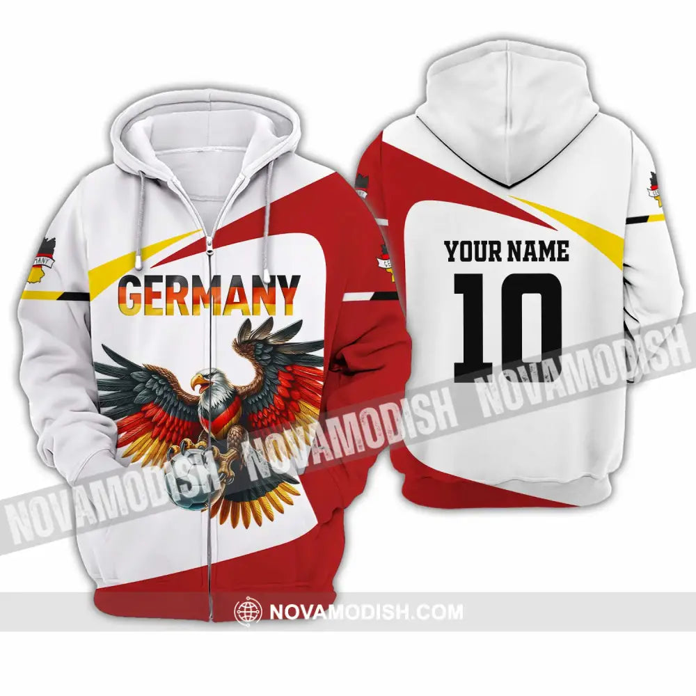 Unisex Shirt - Custom Germany 3D Shirt Zipper Hoodie / S T-shirt