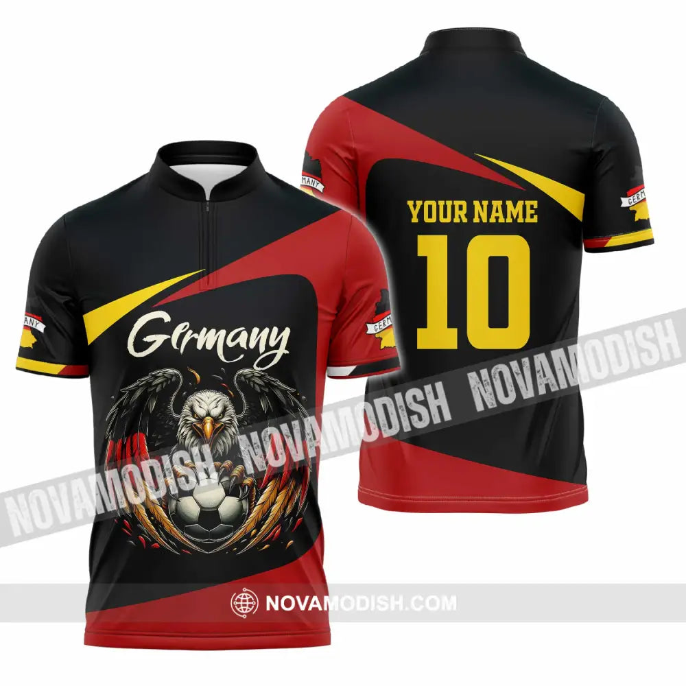 Unisex Shirt - Custom Germany 3D Shirt Zipper Polo Shirt / S T-shirt
