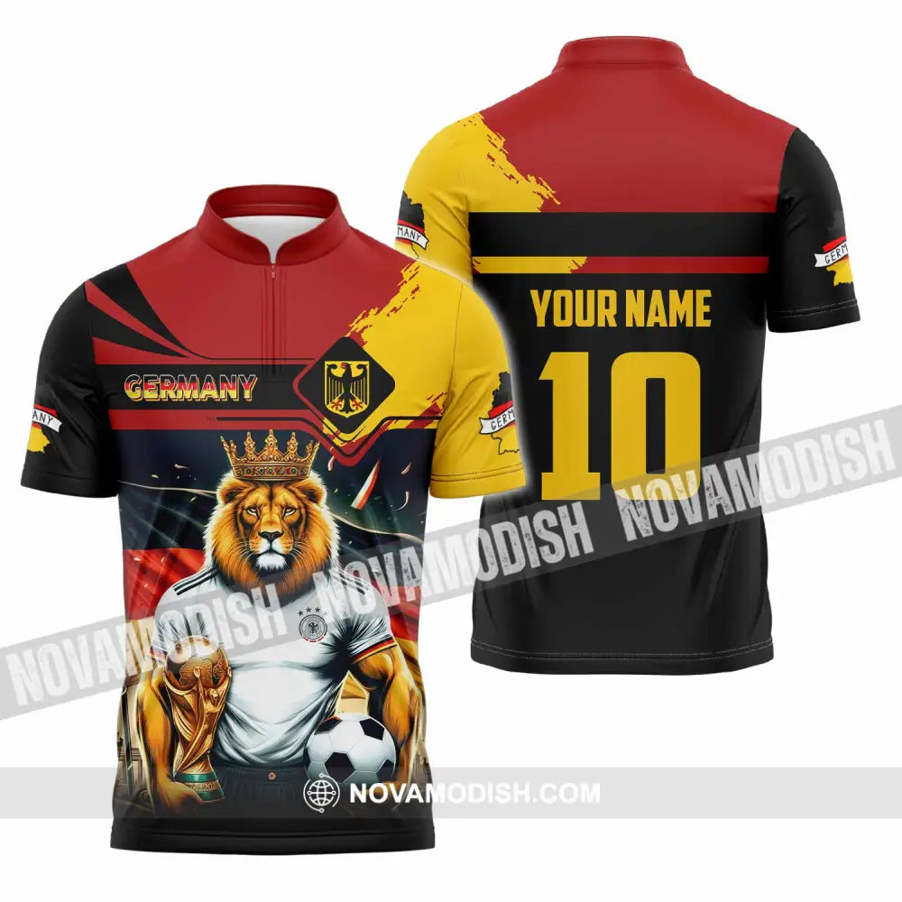 Unisex Shirt - Custom Germany 3D Shirt Zipper Polo Shirt / S T-shirt