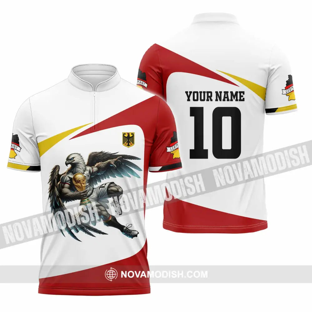Unisex Shirt - Custom Germany 3D Shirt Zipper Polo Shirt / S T-shirt