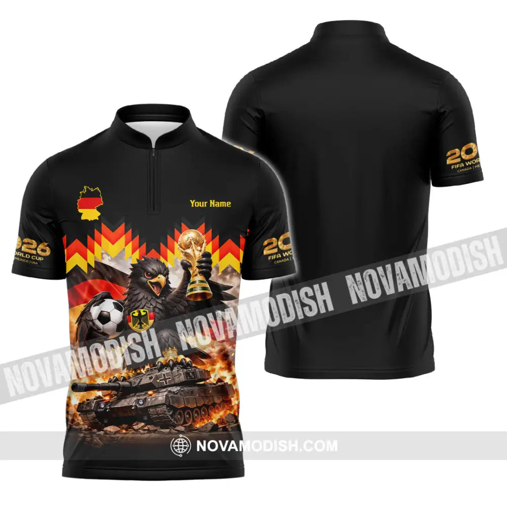 Unisex Shirt - Custom Germany World Cup 2026 3D Shirt Zipper Polo Shirt / S T-shirt