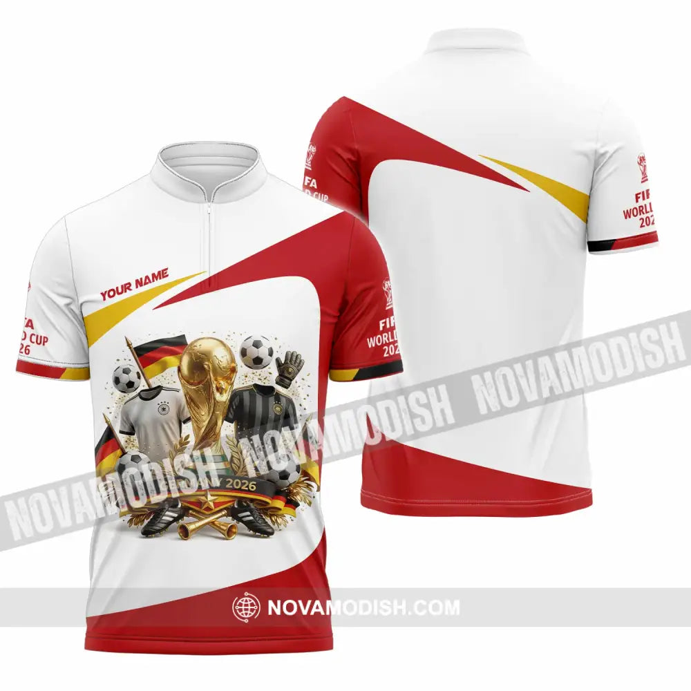 Unisex Shirt - Custom Germany World Cup 2026 3D Shirt - Zipper Polo Shirt / S - T-shirt