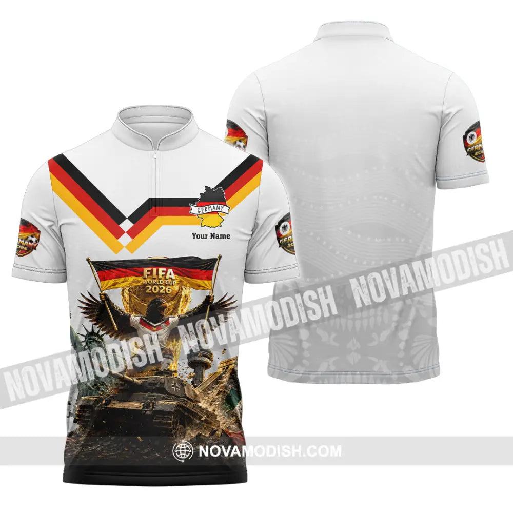 Unisex Shirt - Custom Germany World Cup 2026 Shirt - Zipper Polo Shirt / S - T-shirt