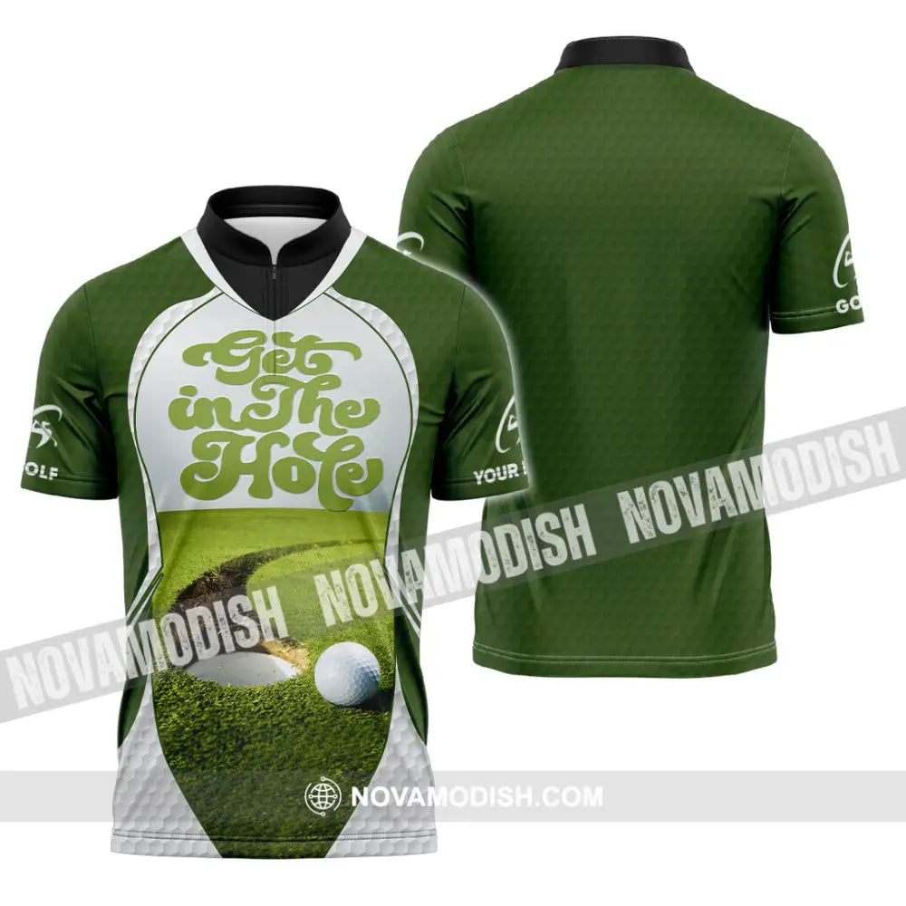 Unisex Shirt - Custom Get In The Hole Golf Shirt Zipper Polo Shirt / S T-shirt