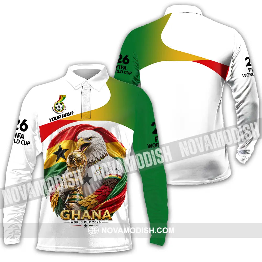 Unisex Shirt - Custom Ghana World Cup 2026 3D Shirt - Long Sleeve Polo / S - T-shirt