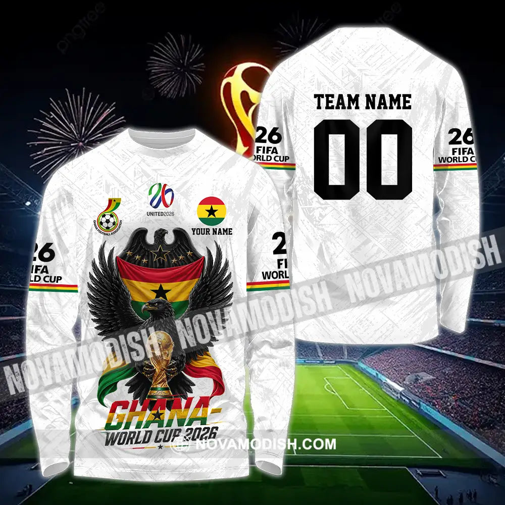 Unisex Shirt - Custom Ghana World Cup 2026 3D Shirt - Long Sleeve Shirt / S - T-shirt