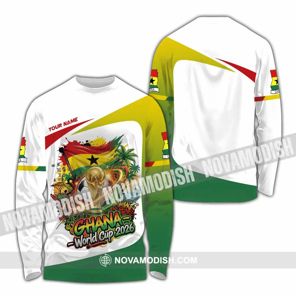 Unisex Shirt - Custom Ghana World Cup 2026 3D Shirt Long Sleeve Shirt / S T-shirt