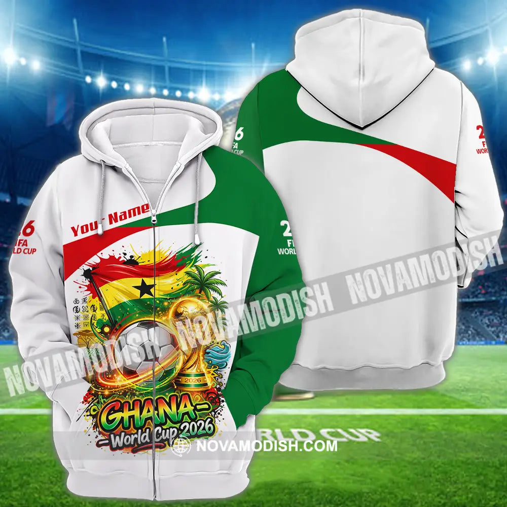 Unisex Shirt - Custom Ghana World Cup 2026 3D Shirt - Zipper Hoodie / S - T-shirt