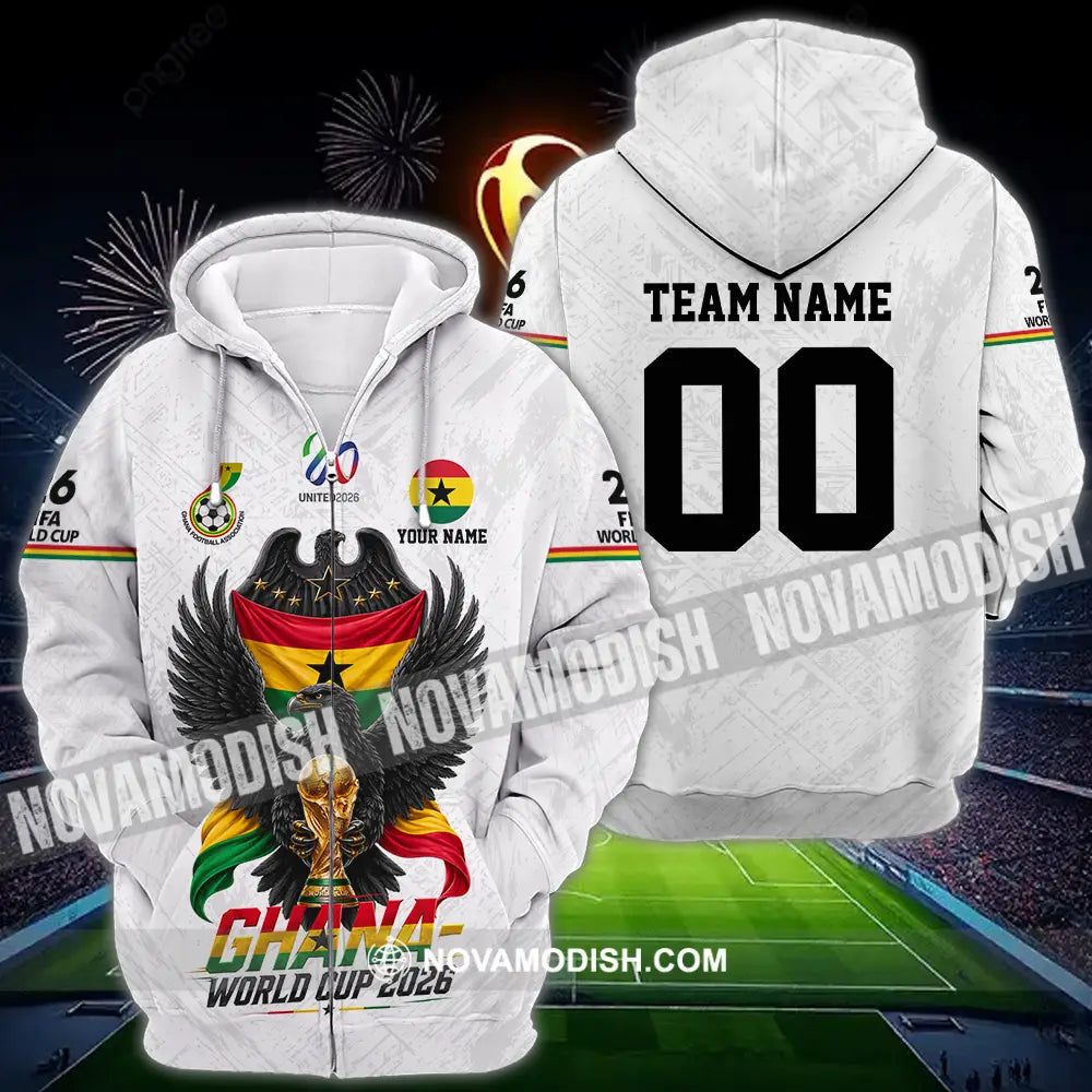 Unisex Shirt - Custom Ghana World Cup 2026 3D Shirt - Zipper Hoodie / S - T-shirt