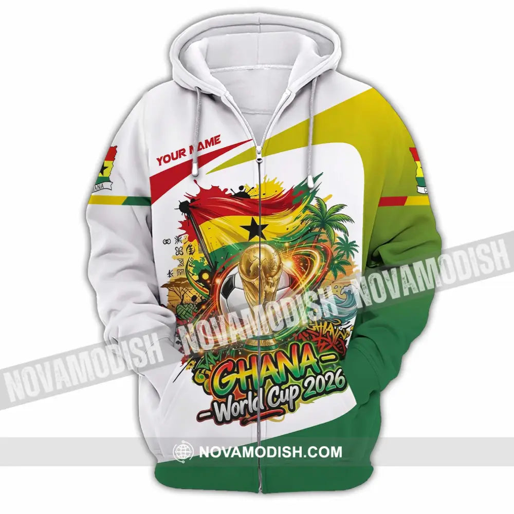 Unisex Shirt - Custom Ghana World Cup 2026 3D Shirt Zipper Hoodie / S T-shirt