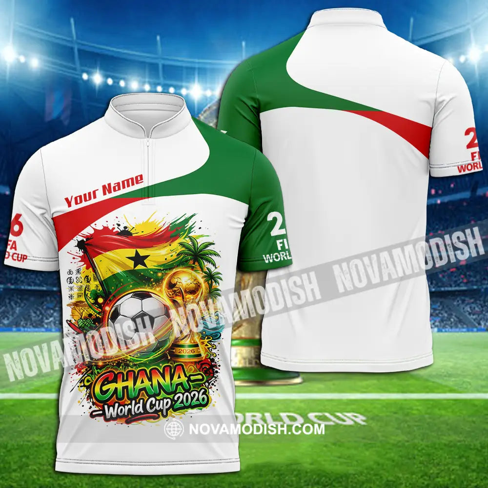 Unisex Shirt - Custom Ghana World Cup 2026 3D Shirt - Zipper Polo Shirt / S - T-shirt