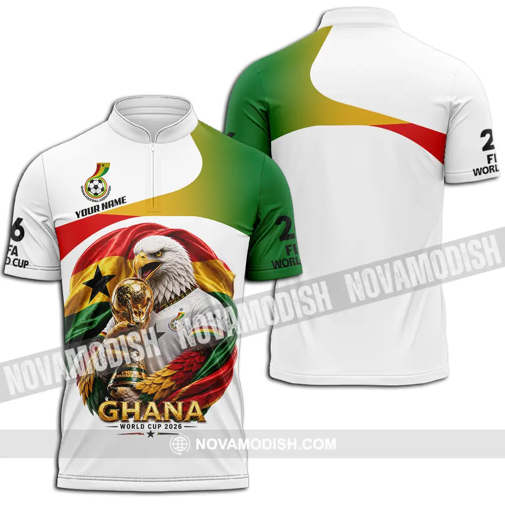 Unisex Shirt - Custom Ghana World Cup 2026 3D Shirt - Zipper Polo Shirt / S - T-shirt