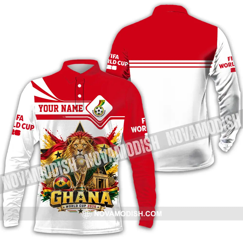 Unisex Shirt - Custom Ghana World Cup 2026 Shirt - Long Sleeve Polo / S - T-shirt