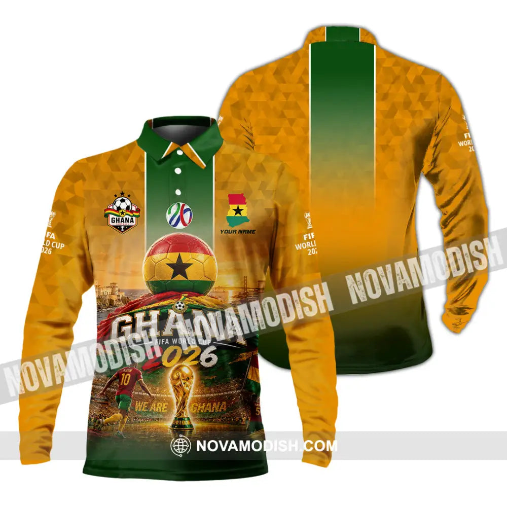 Unisex Shirt - Custom Ghana World Cup 2026 Shirt - Long Sleeve Polo / S - T-shirt