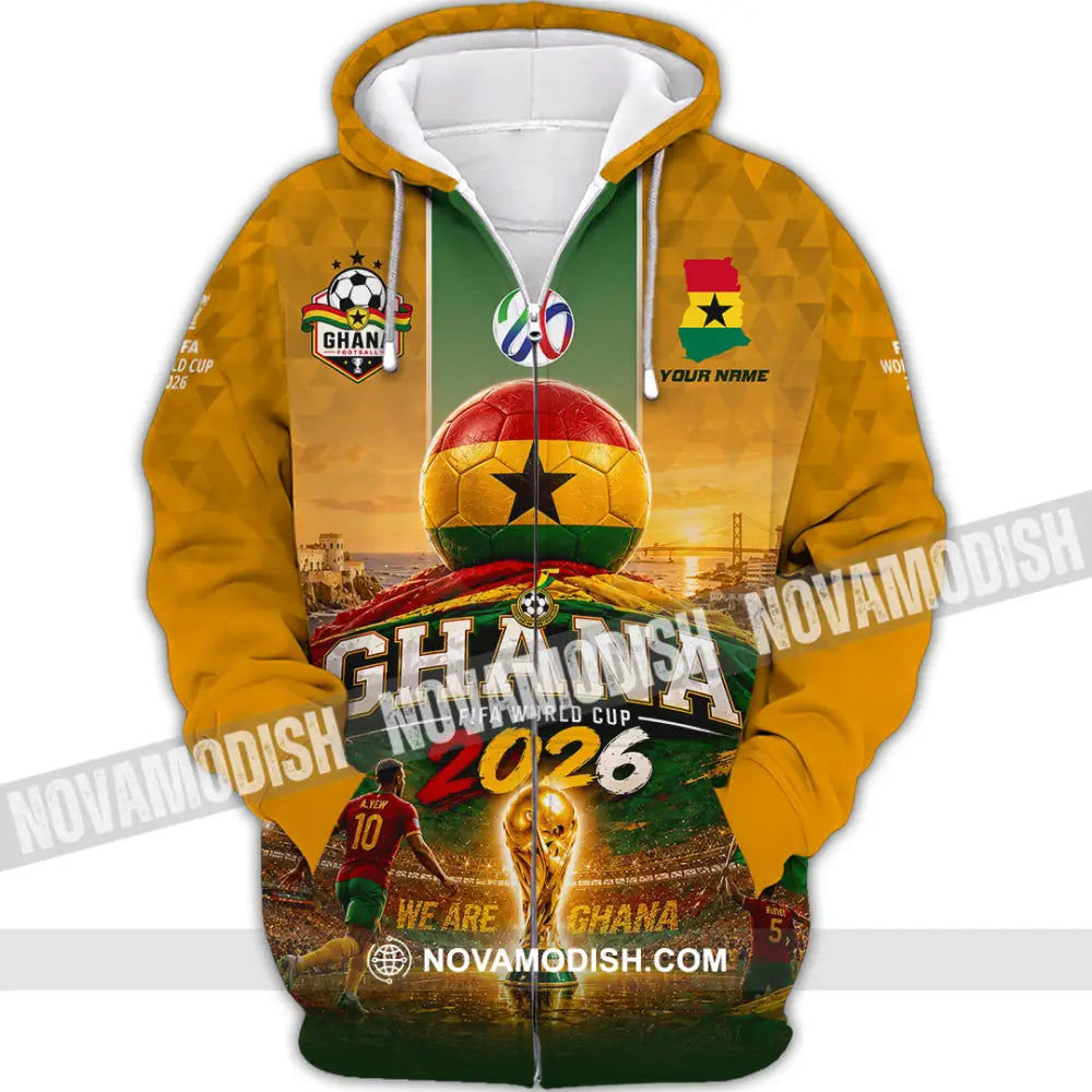 Unisex Shirt - Custom Ghana World Cup 2026 Shirt - Zipper Hoodie / S - T-shirt
