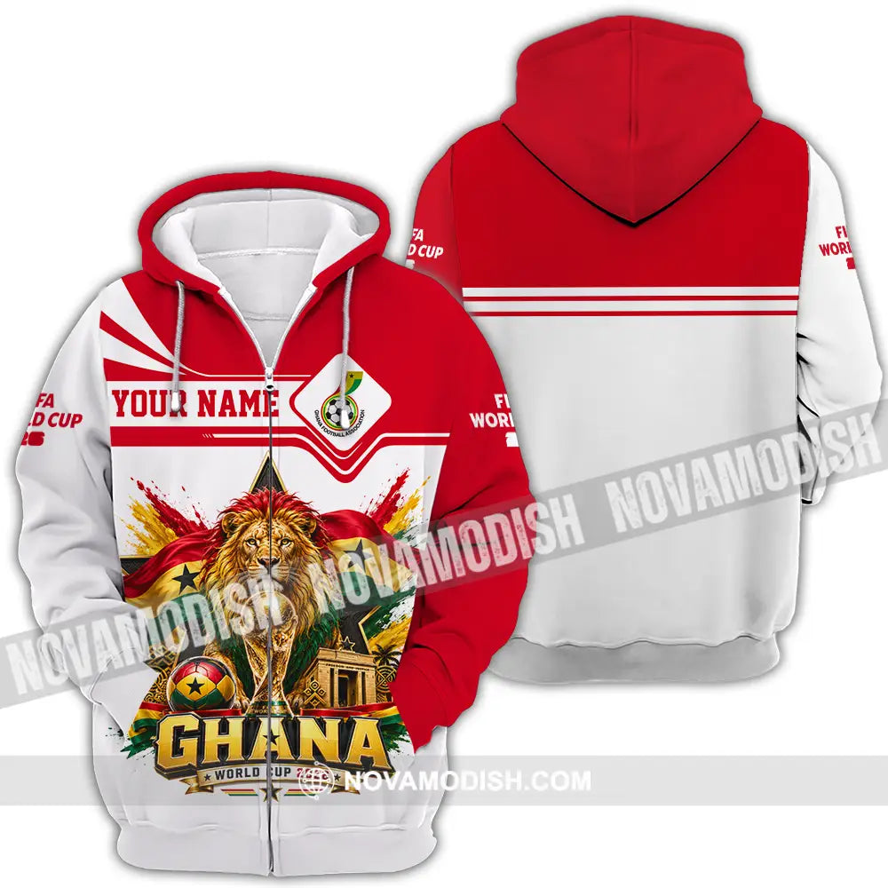 Unisex Shirt - Custom Ghana World Cup 2026 Shirt - Zipper Hoodie / S - T-shirt