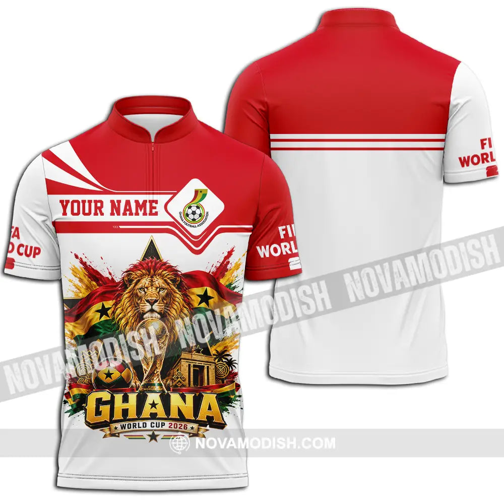 Unisex Shirt - Custom Ghana World Cup 2026 Shirt - Zipper Polo Shirt / S - T-shirt