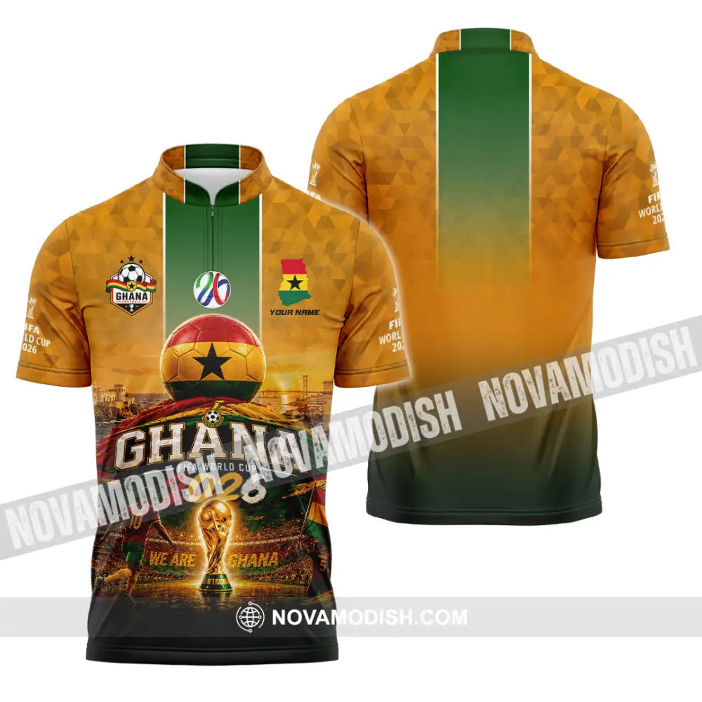 Unisex Shirt - Custom Ghana World Cup 2026 Shirt - Zipper Polo Shirt / S - T-shirt